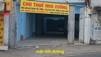Cho thuê nhà xưởng lâu dài, nhà xưởng mặt tiền đường, nở hậu chữ L