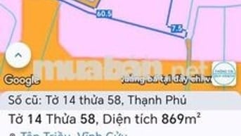 Bán gần 900m2 đất sổ riêng có 283m2 ODT tại phường Tân Triều. 1,55 tỷ