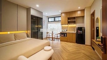 Cho thuê căn hộ studio tone gỗ sang trọng ở kdc himlam gần lotte,tdtu