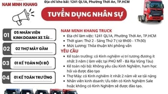 CẦN 02 THỢ MÁY GẦM Có kinh nghiệm ít nhất 2 năm về xe tải nặng. Biết l