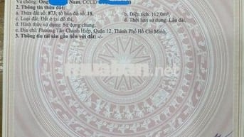 Bán đất thổ cư, hẻm xe tải nhỏ, hẻm thông, chính chủ