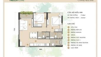 Bán nhanh căn góc Trellia Cove view trực diện sông 2PN - 2WC 73m²=5.5t