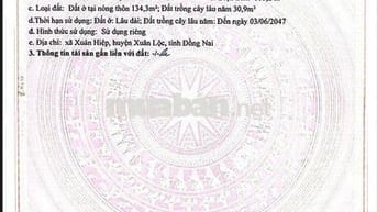 Bán đất Xuân Hiệp gần QL1A, 165m² thổ cư giá 890 triệu