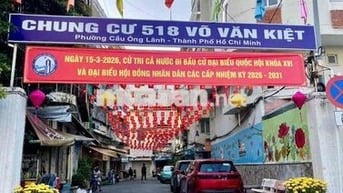 Cho thuê tầng trệt -  Lô B02 CC 518 Võ Văn Kiệt, P. Cầu Ông Lãnh