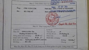 Bán nhà hẻm 1001/8 Lê Đức Thọ, P. 16, Q. Gò Vấp 