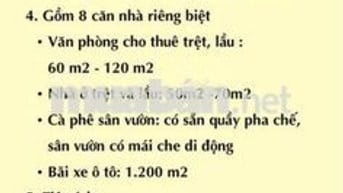 Cho thuê tổ hợp khu nhà sân vườn