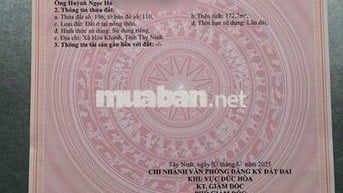 BÁN ĐẤT THỔ CƯ TT HẬU NGHĨA - LONG AN