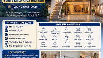 CHO THUÊ MẶT BẰNG KINH DOANH - VỊ TRÍ VÀNG ĐẸP NHẤT XÃ THÁI NINH 