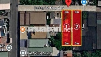 Bán 2 Lô Đất 5x17,5m Shr Hẻm Ô Tô 1/30M Đg Mỹ Huề Gần Tô Ký chợ Ba Bâu