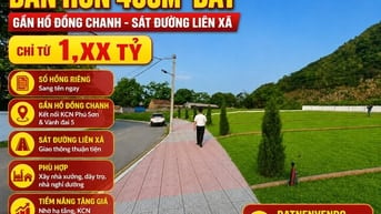 Bán nhanh 400m² đất sát hồ Đồng Chanh, chính chủ, sổ hồng, mặt đường