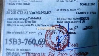 Yamaha Sirius 2009 Đen Đỏ 110cc