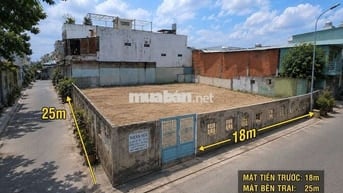 BÁN ĐẤT THỔ CƯ 450m2, 18x25 nở hậu, HXH 12 mét đường Quách Điêu