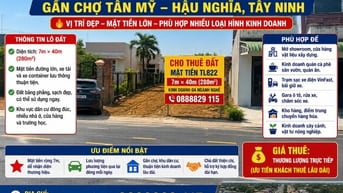 cho thuê đất mặt tiền TL822, ngay ngã 4, chợ Tân Mỹ, xã Hậu Nghĩa