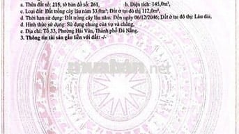 🔴💥Bán đất kiệt Ô TÔ Ngô Xuân Thu - DT 145M2 - P. Hải Vân, TP Đà Nẵng
