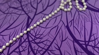 Bộ vải tím in cành lá đẹp xỉuuuu - tone tím lavender kết hợp họa tiết 