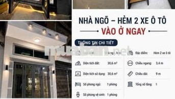 Cho Thuê Nhà NC đẹp hẻm Xe Hơi Tân Bình Ni Sư Huỳnh Liên