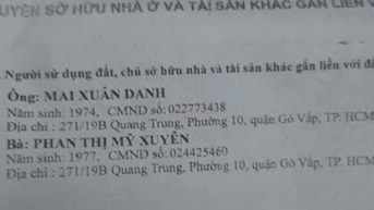 BÁN NHÀ HẺM ĐƯỜNG QUANG TRUNG, NGANG 3 X 6, GIÁ 3 TỶ 25O TRIỆU