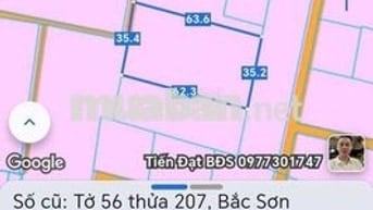 Bán đất 100m² (5×20) gần chợ Phú Sơn, Bắc Sơn, giá tốt