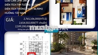Căn 2PN 1WC - Monrei Saigon A3.30.06 – 52m² – 2,599 tỷ