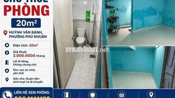 CHO THUÊ PHÒNG 20M2 PHÚ NHUẬN - KHÔNG CHUNG CHỦ