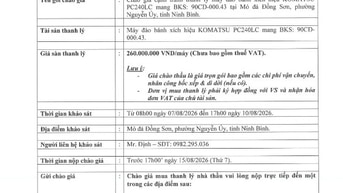 MỜI CHÀO GIÁ CẠNH TRANH THANH LÝ MÁY ĐÀO BÁNH XÍCH KOMATSU PC240LC