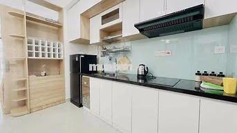 Căn góc 1PN view hồ bơi chil chil, đầy đủ công năng cho gia đình ít ng