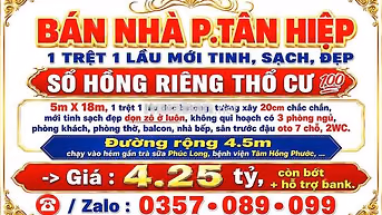 BÁN NHÀ TÂN HIỆP, 1TRỆT 1LẦU MỚI ĐẸP, SỔ THỔ CƯ 💯 ĐƯỜNG OTO, SÂN OTO