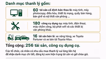THANH LÝ LÔ TÀI SẢN, CÔNG CỤ DỤNG CỤ VÀ PHƯƠNG TIỆN CỦA HABECO