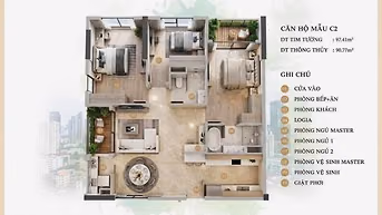 Căn 3PN 97m2 suất cuối giá gốc CĐT Nam Long 6,5 tỷ dự án Mizuki Park