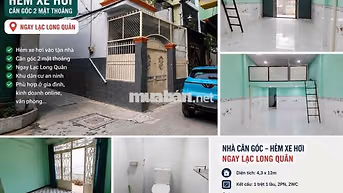 Cho thuê nhà Hẻm xe hơi thông căn góc lạc Long quân