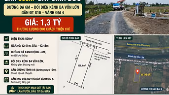 Bán 500m² Đất Bình Đức – Đường Đá 6m – Đối Diện Kênh Ba Vồn Lớn – Gần 