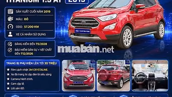 Ford Ecosport Titanium 1.5 AT 2019 Đỏ 57.200 Km