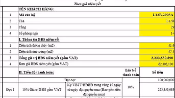 Chính chủ cần bán căn hộ Dự án Sunshine Legend City đã vào tiền 20% 