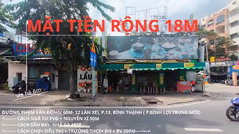 ⭐️Bán nhà góc 2 Mặt tiền siêu rộng ngang 18m 535 Phạm Văn Đồng, P13