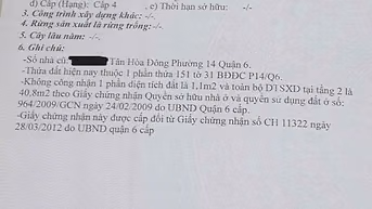 BÁN NHÀ HẺM 3M (BG) TÂN HÒA ĐÔNG, P.14, Q.6, 5,2 TỶ