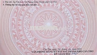 BÁN ĐẤT THỔ CƯ PHONG ĐIỀN CẦN THƠ – G..I..Á TỐT 1 TỶ 600 TRIỆU