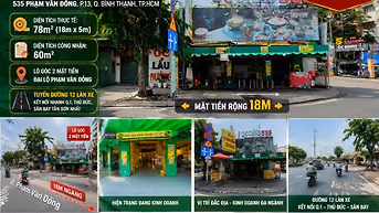 🔥 BÁN LÔ GÓC 2 MẶT TIỀN PHẠM VĂN ĐỒNG – NGANG KHỦNG 18M – GIÁ 12,5 TỶ