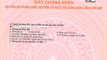 Củ Chi 610m2 chỉ 1 tỷ 490 (TL), Thái Mỹ, đường nhựa, sổ hồng
