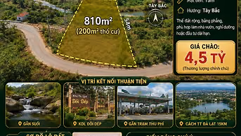 ĐẤT 810M² – 200M² THỔ CƯ – GẦN SUỐI – ĐỊNH AN, ĐỨC TRỌNG – CHỈ 4,5 TỶ