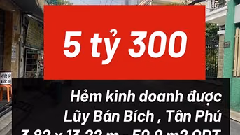 Nhà mặt tiền hẻm lớn tiện kinh doanh, dân cư đông