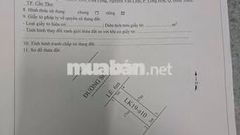 Cần tiền bán gấp: nền đường số 1 khu dân cư cửu long diện tích 85m2
