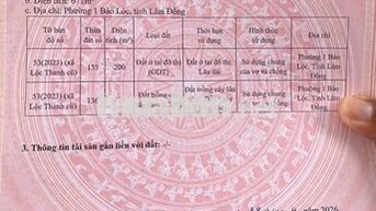 Bán đất mặt tiền đường nhựa phường 1 thành phố Bảo Lộc