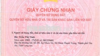 Bán đất nông nghiệp tại Lê Minh Xuân, Tp. Tân An - Cách DT833 chỉ 70m