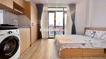 Cho thuê căn hộ studio ban công 35m2 chỉ 5tr2 gần LOTTE MART, RMIT,TDT