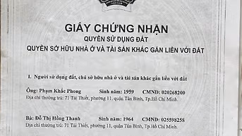 Bán Nhà Mặt Tiền : 71 Tái Thiết P.11 Q.Tân Bình Tp.HCM 