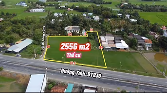 Đất 2556m2 Mặt tiền DT 830 , Tân Trạch, Mỹ Lệ, Cần Đước  