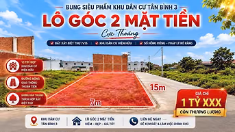 LÔ GÓC 7x15M - SIÊU HIẾM TRONG KHU DÂN CƯ TÂN TRIỀU