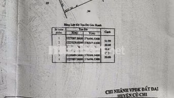 BÁN ĐẤT CỦ CHI, GIÁ RẺ, MẶT TIỀN ĐƯỜNG, DT 1048M2 (THỔ CƯ 95M2)