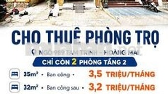 Chính chủ cho thuê phòng trọ tại Ngõ 989 Tam Trinh hoàng mai