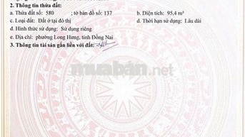 Bán gấp đất tại Phố Nguyễn Thiện Thuật, 1,8 tỷ, 95 m2, mặt tiền 12m